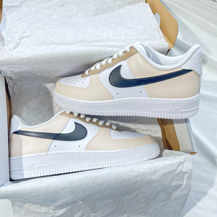 Beige Black Custom Air Force 1
