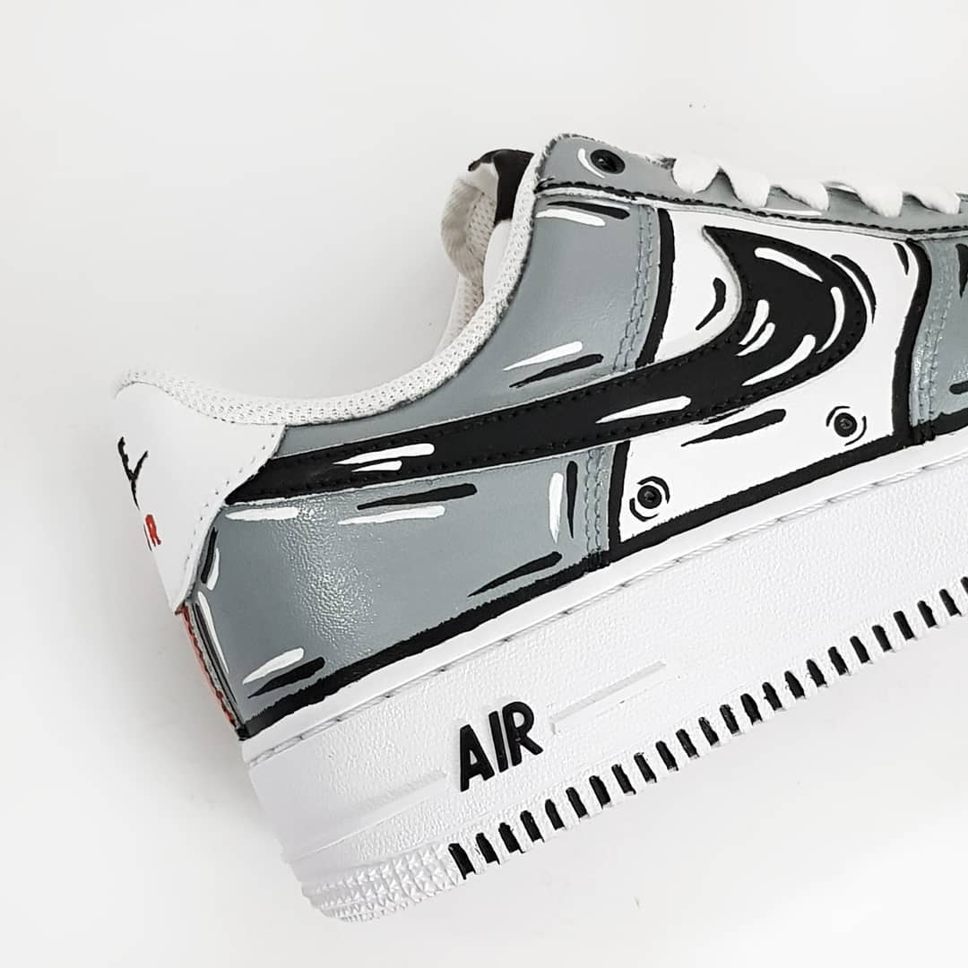 Black Gray White Custom Air Force 1