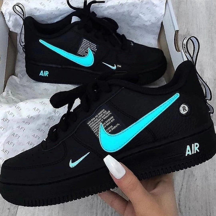 Colorful Swoosh Black Custom Air Force 1