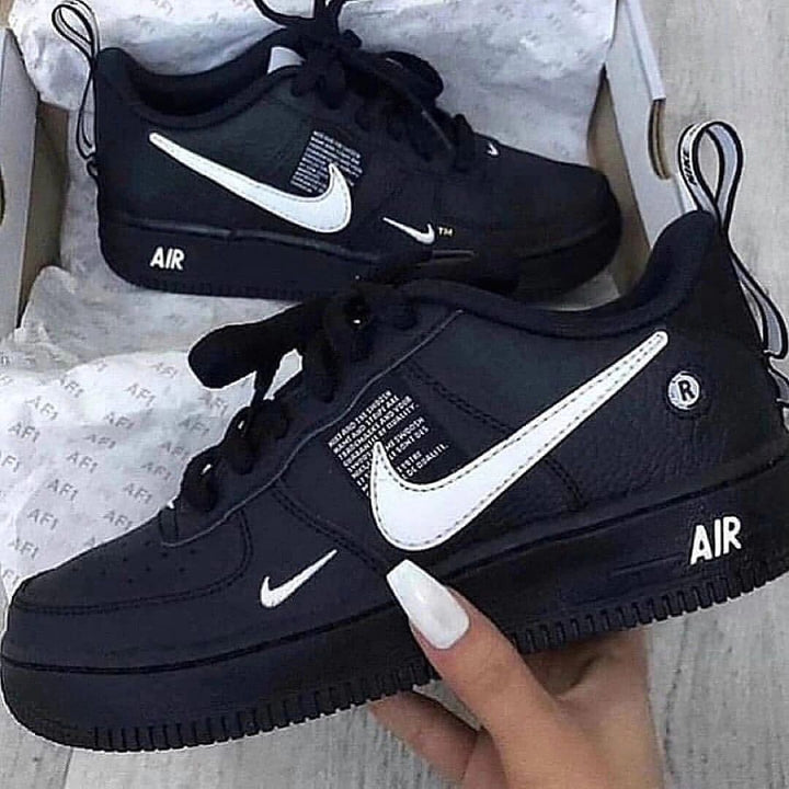 Colorful Swoosh Black Custom Air Force 1