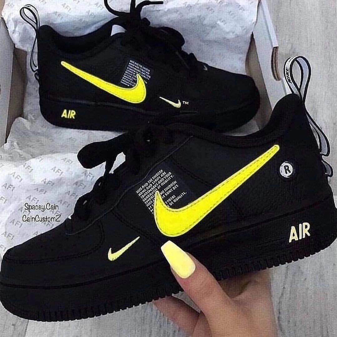 Colorful Swoosh Black Custom Air Force 1