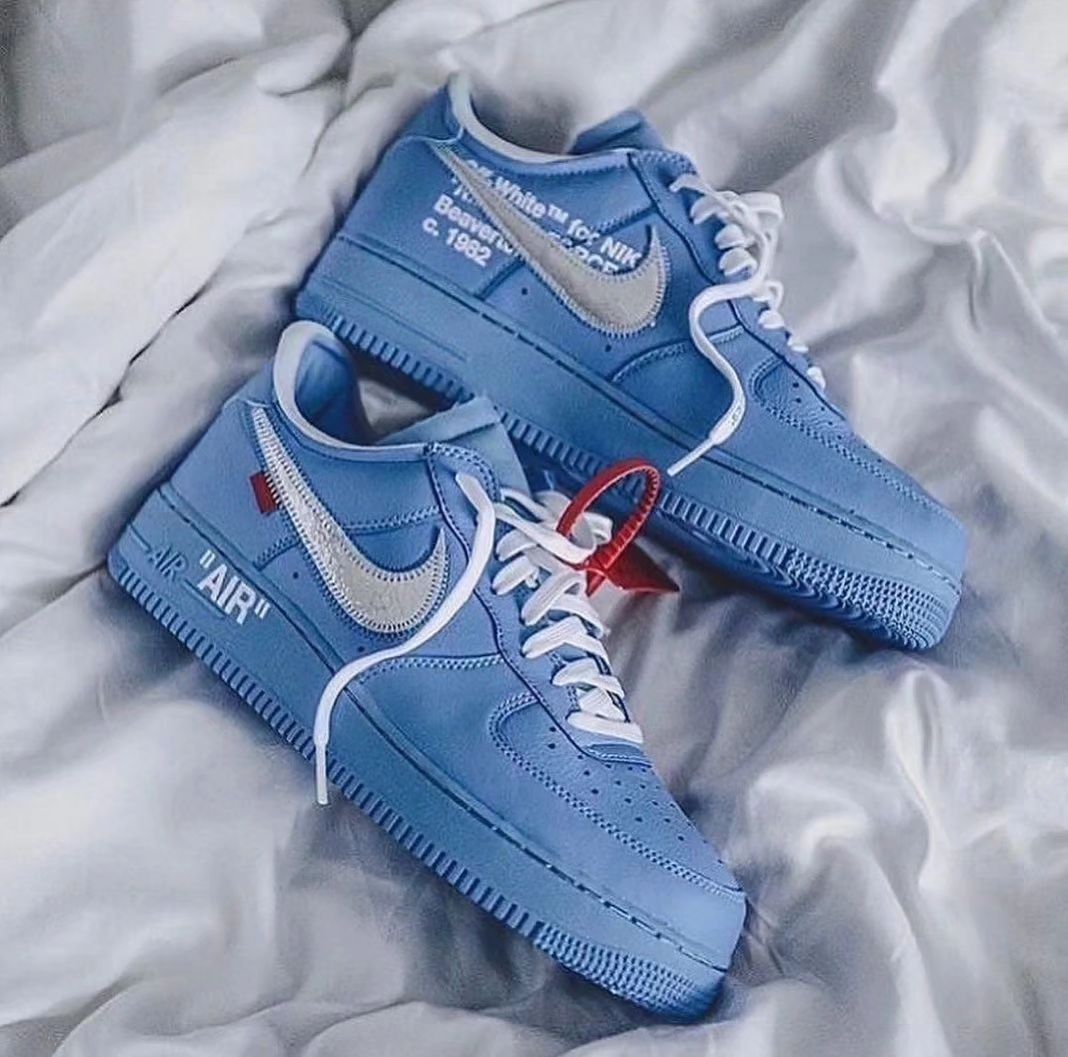 Blue White Font Custom Air Force 1