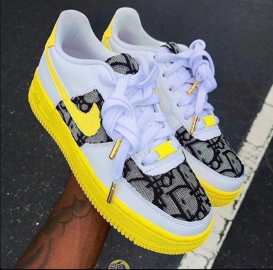 Dioor Logo Gold Custom Air Force 1