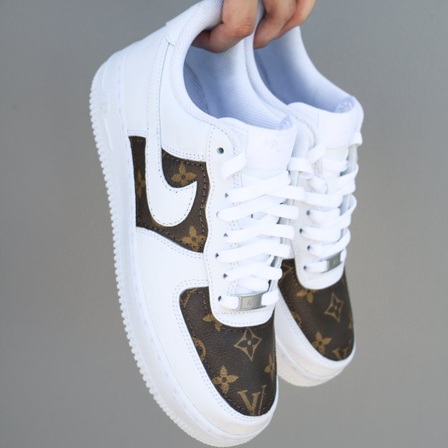 Custom Air Force 1 Brown LV Print