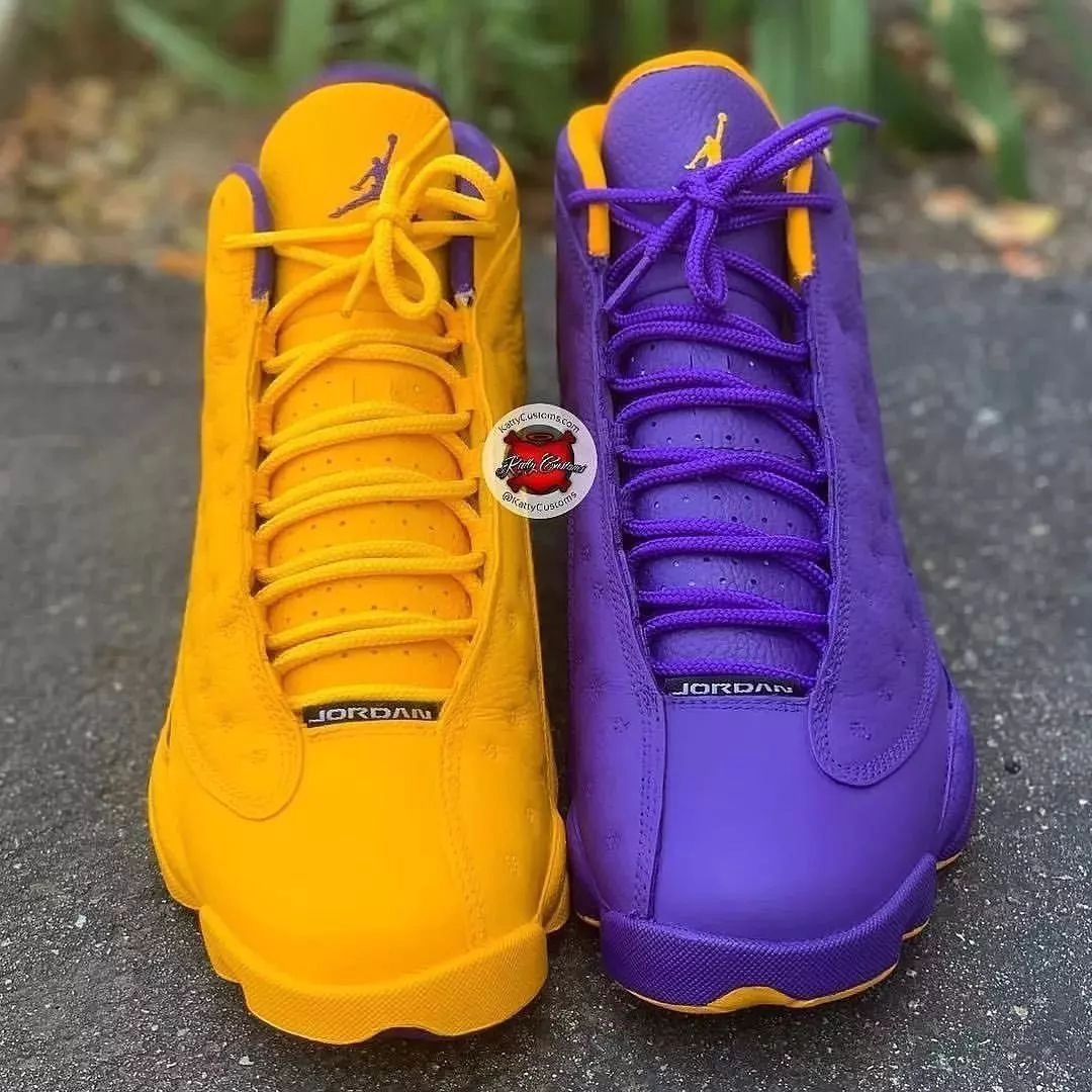 All Yellow Purple  Custom Air Jordan 13