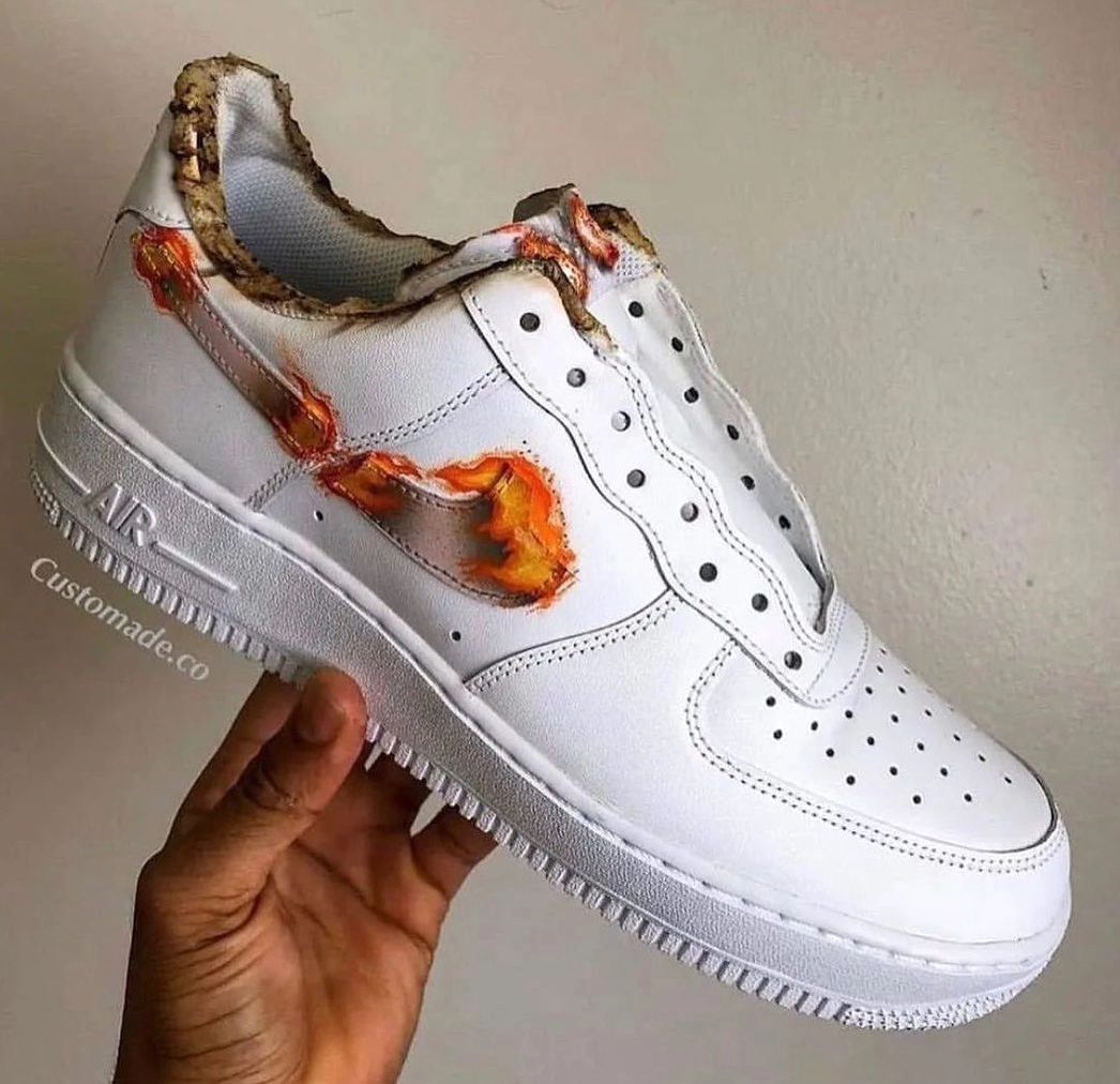 Fired Swoosh Custom Air Force 1