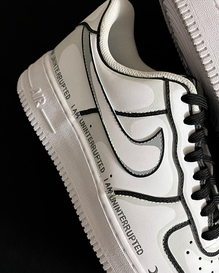 Black Green Florescent Light Font Custom Air Force 1