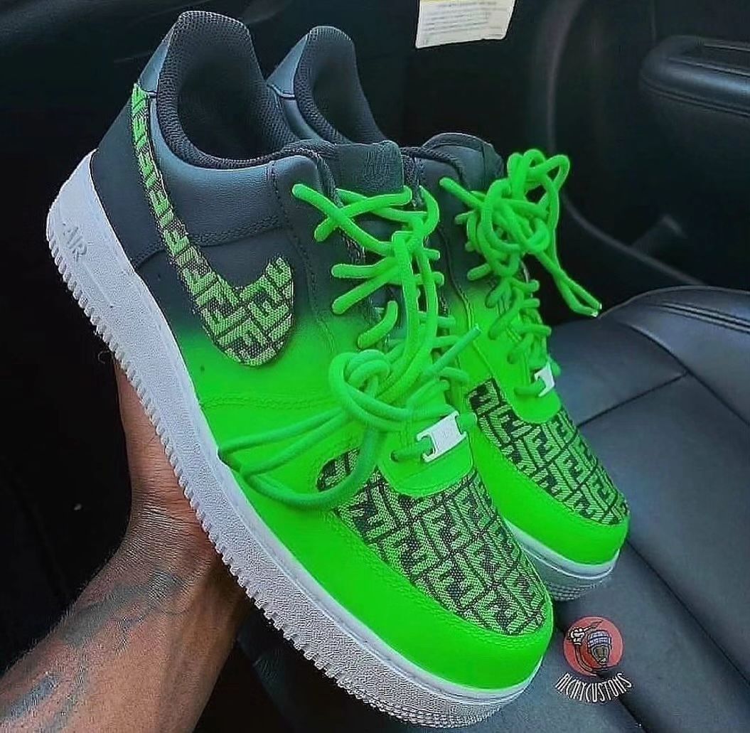 Green Gray Custom Air Force 1