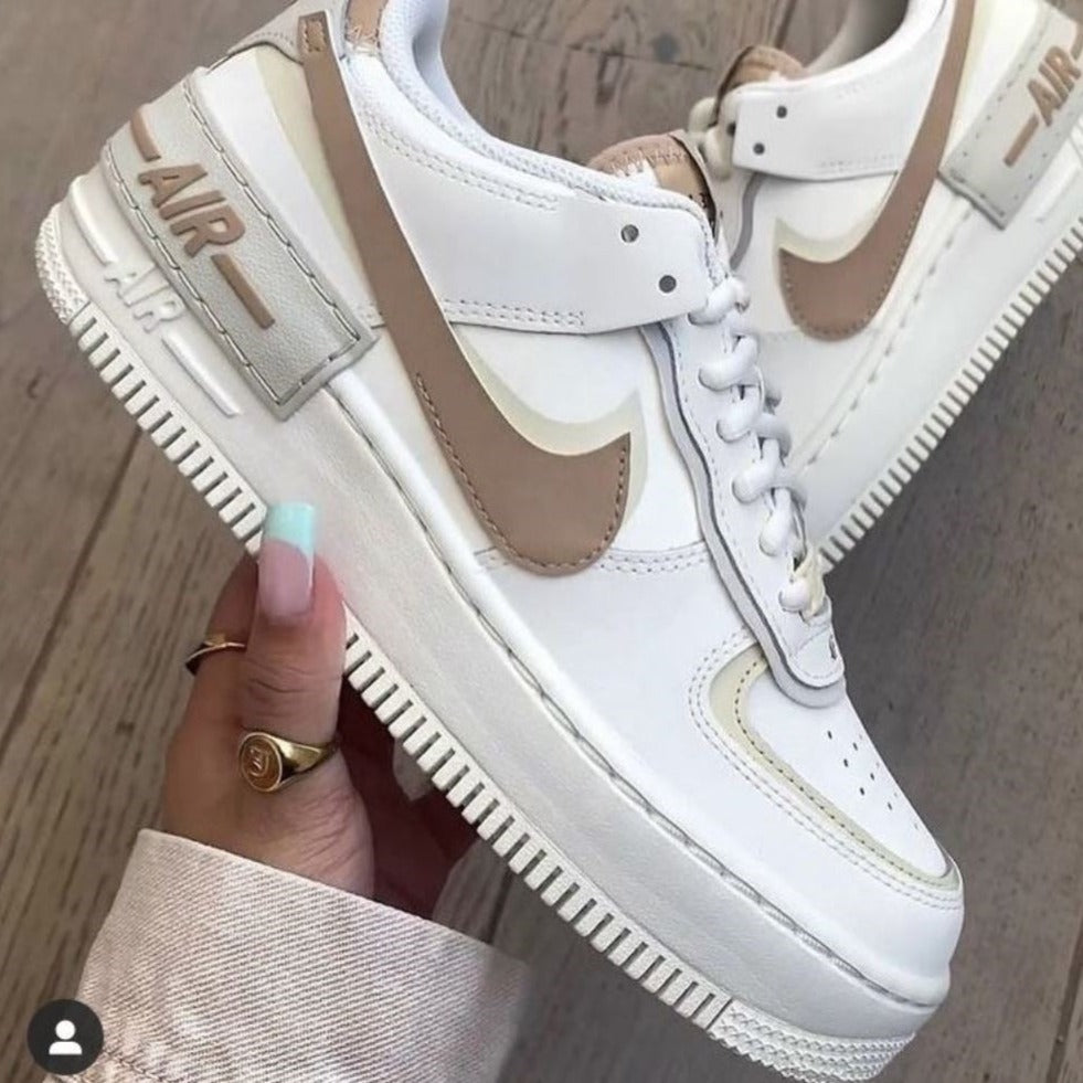 Beige Shadow Custom Air Force 1 DIY Custom Sneakers XX CUSTOM