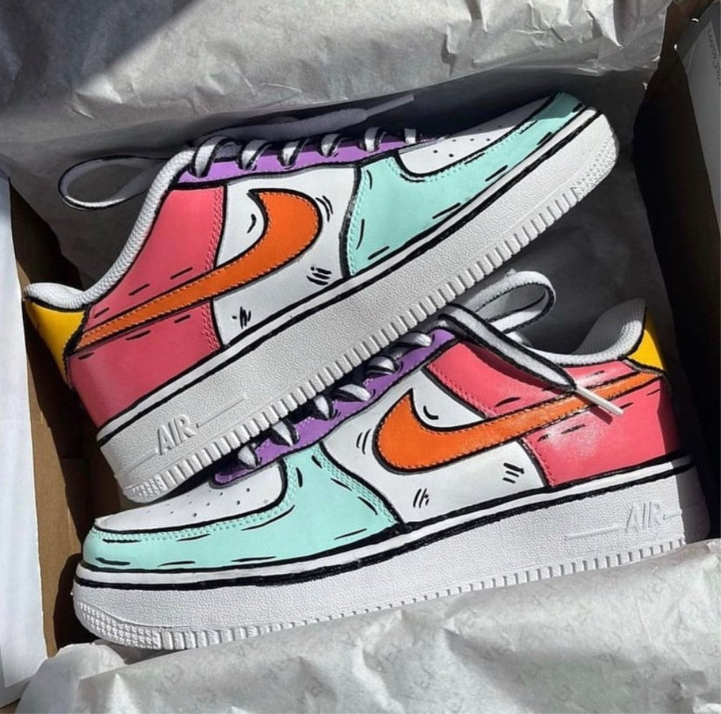 Colorful Cartoon Custom Air Force 1