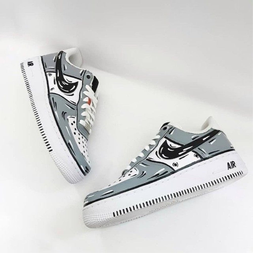 Gray Cartoon Custom Air Force 1