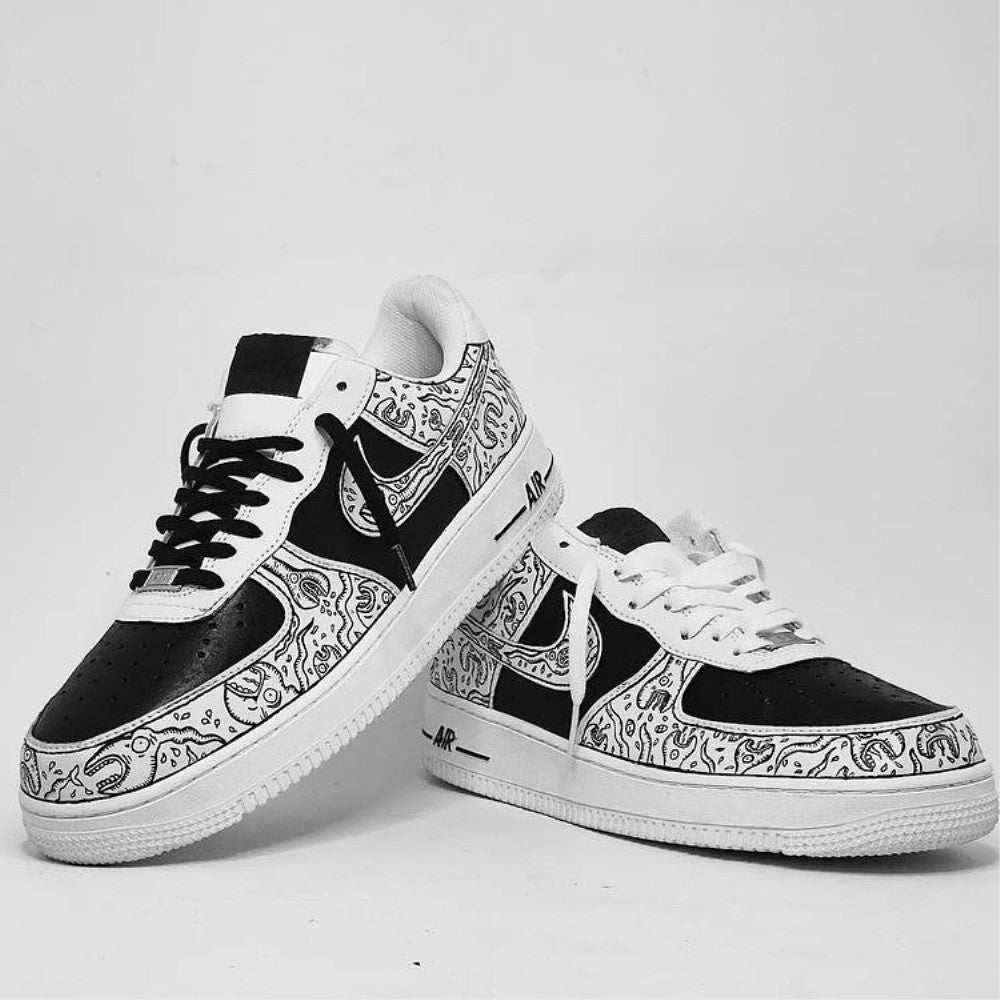 Black White Cartoon Custom Air Force 1 â XX CUSTOM