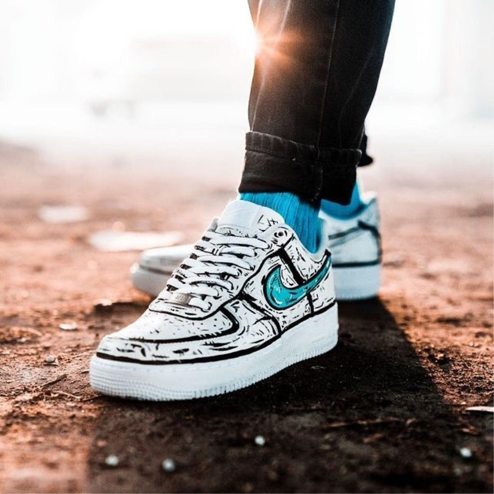 Cartoon Blue Custom Air Force 1