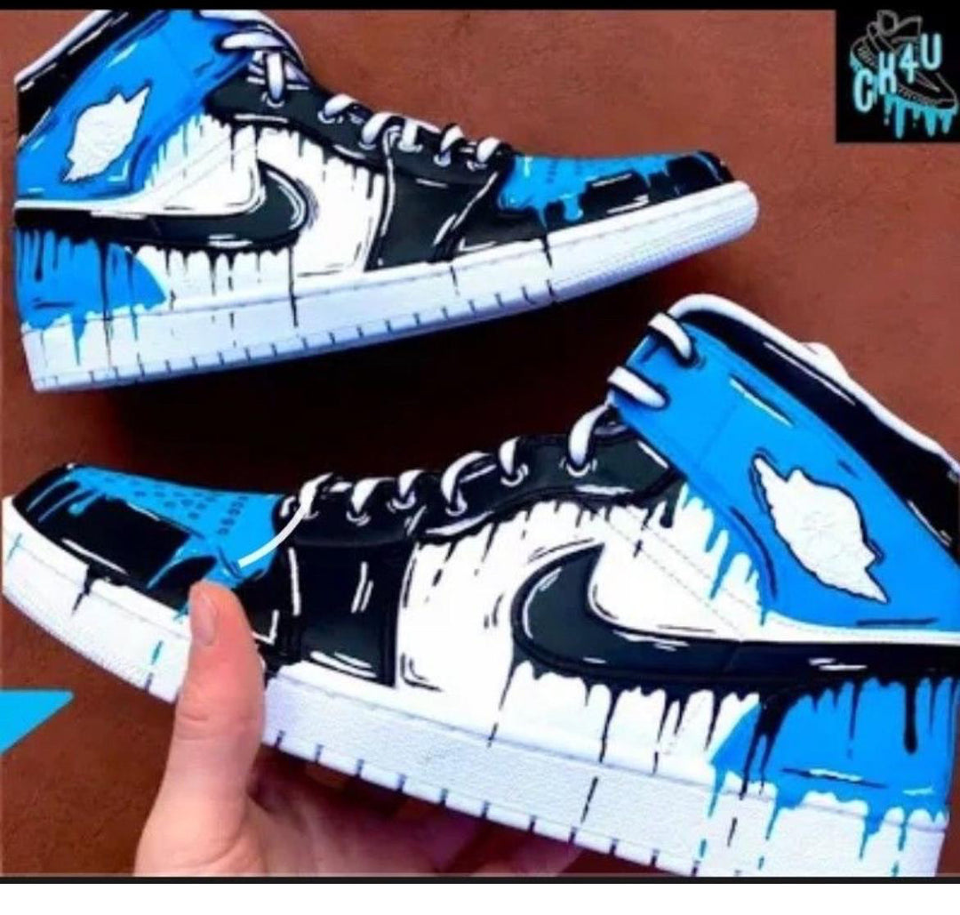 Blue Drip Cartoon Custom Air Jordan 1