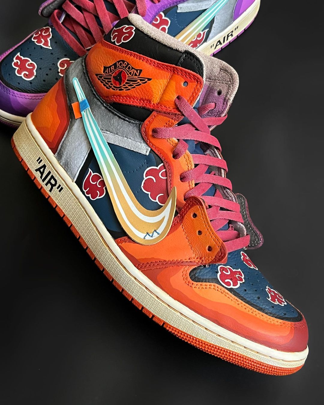 Orange Purple Blue Red Cloud Custom Air Jordan 1