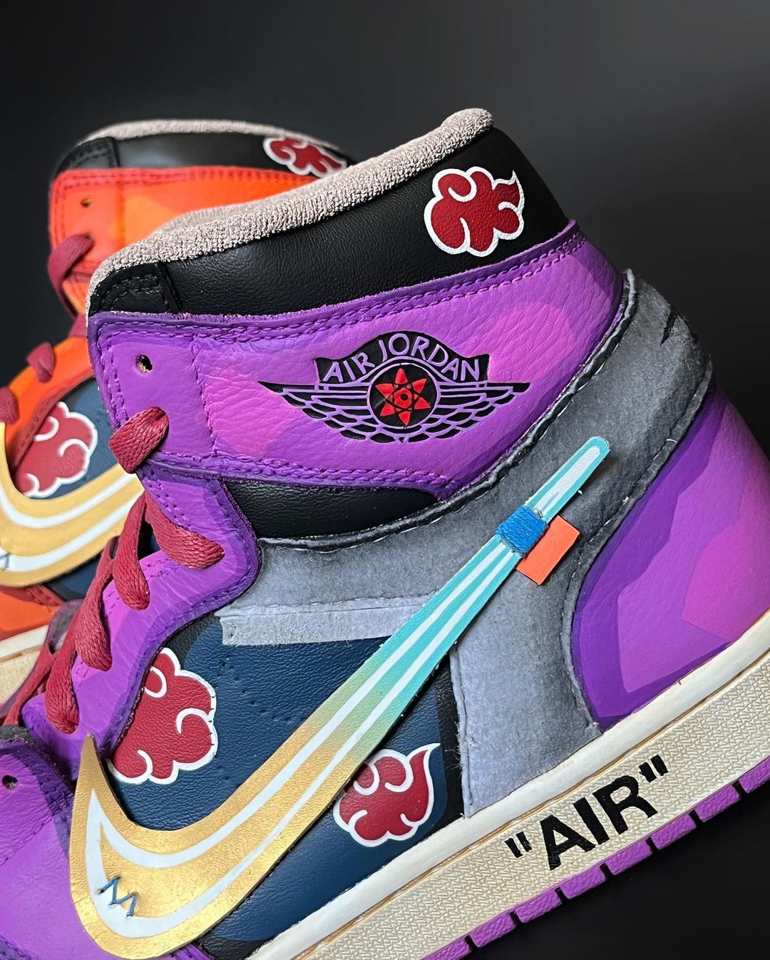 Orange Purple Blue Red Cloud Custom Air Jordan 1