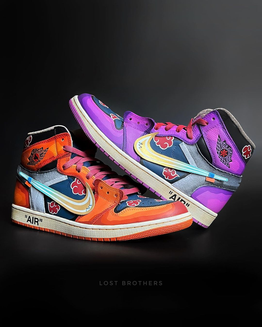 Orange Purple Blue Red Cloud Custom Air Jordan 1