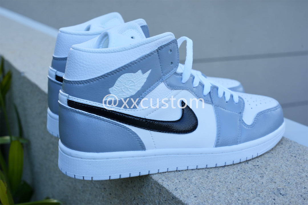 Custom Air Jordan 1 Light Blue Black White