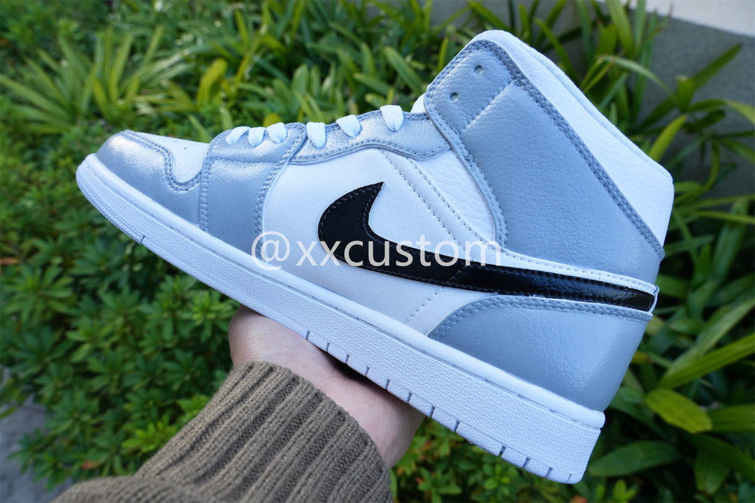 White Light Blue Black Custom Air Jordan 1