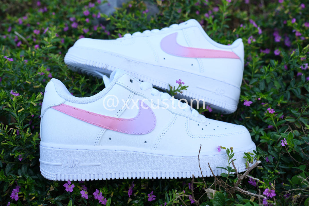 White Pink Purple Gradient Swoosh Custom Air Jordan 1