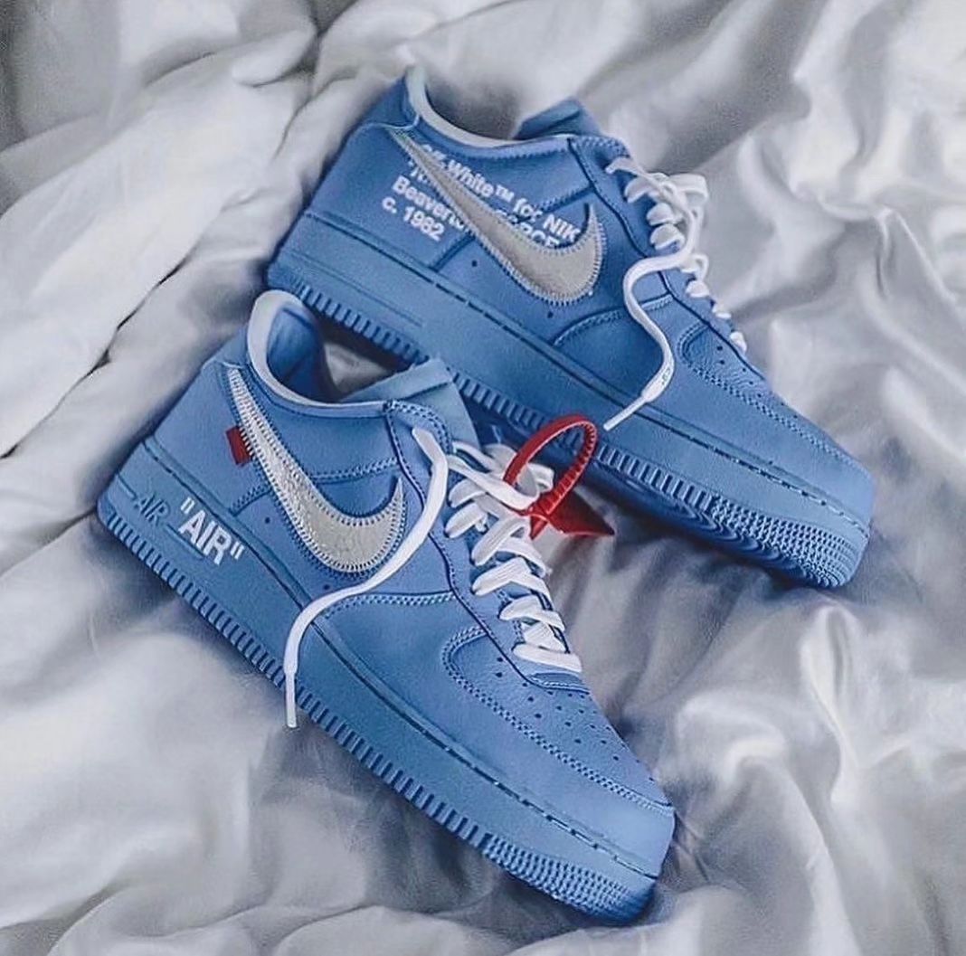 Blue White Swooosh Custom Air Force 1