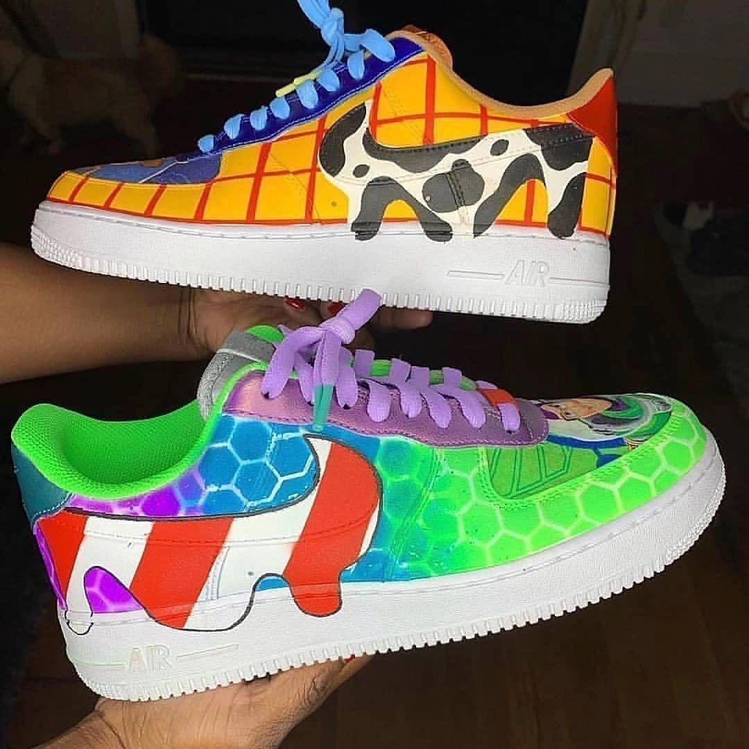 Blue Yellow Green Red Black Custom Air Force 1