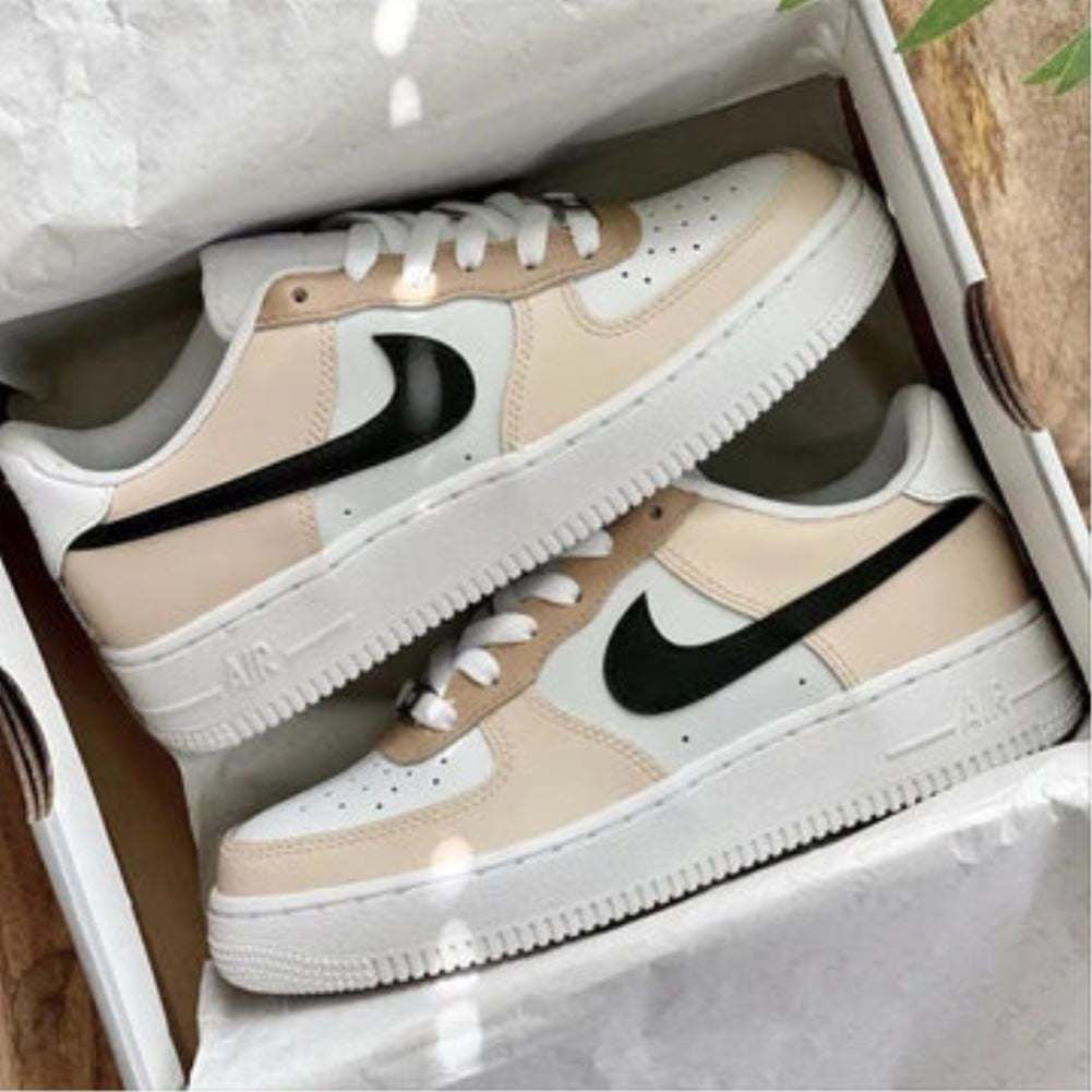 Beige Black Custom Air Force 1