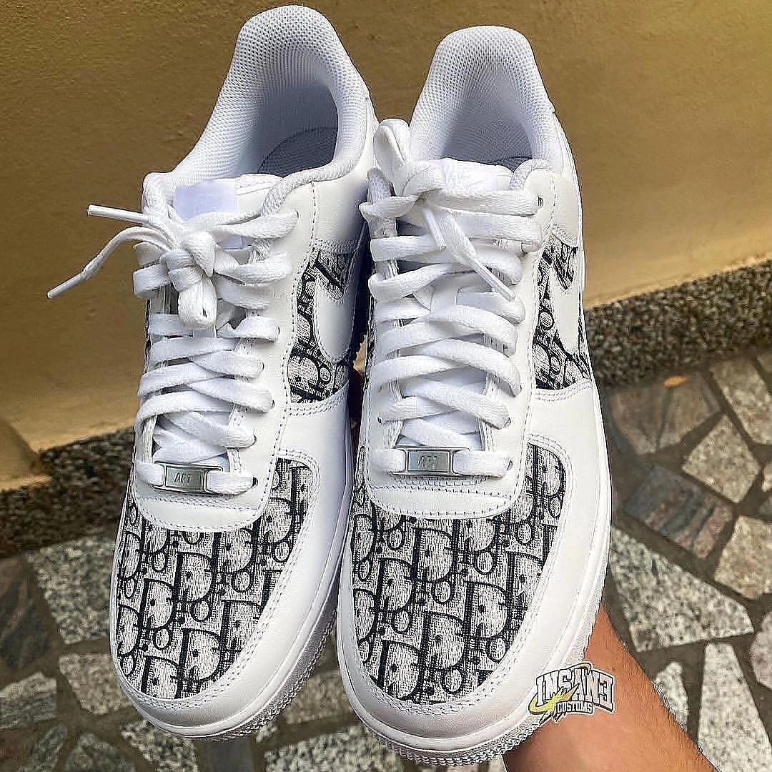 Gray Dioor Logo Custom Air Force 1
