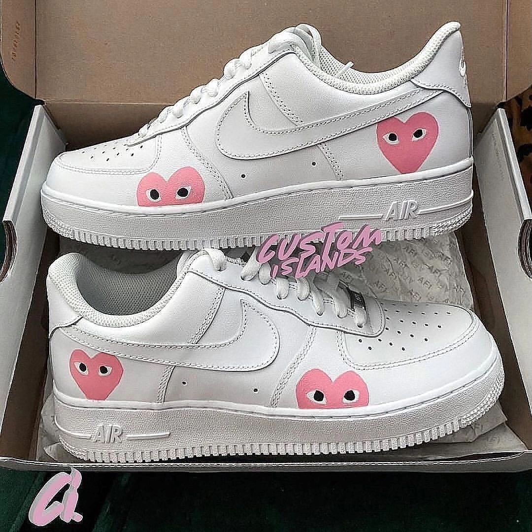 Pink Heart Shaped Custom Air Force 1 XX CUSTOM