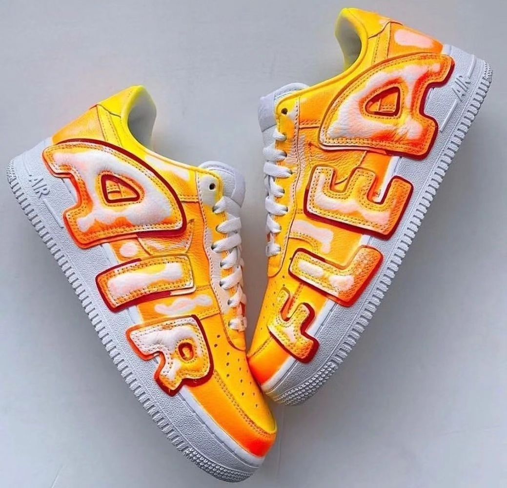 Yellow Font Custom Air Force 1