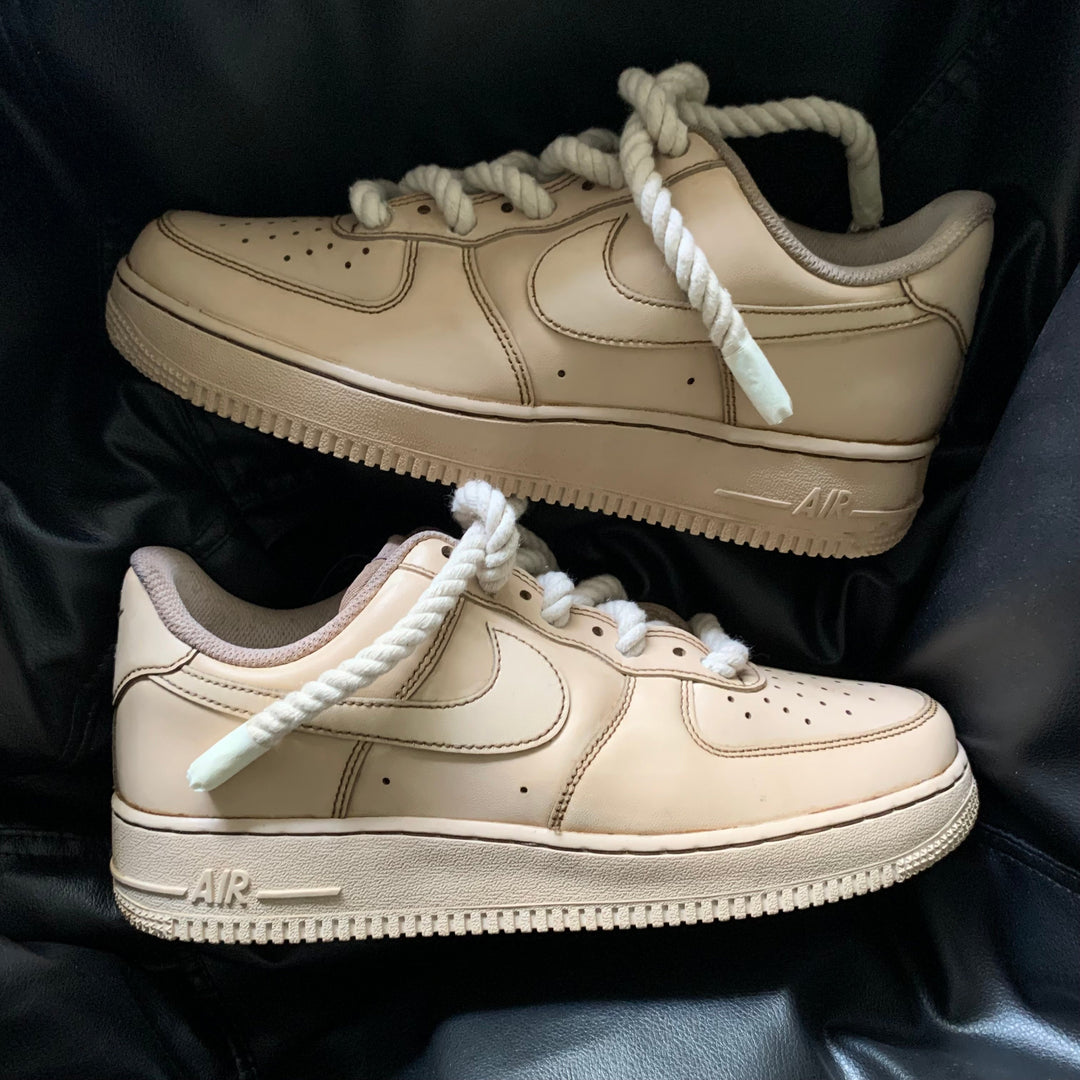 Custom Air Force 1 Coffee Dipped With Rope Laces