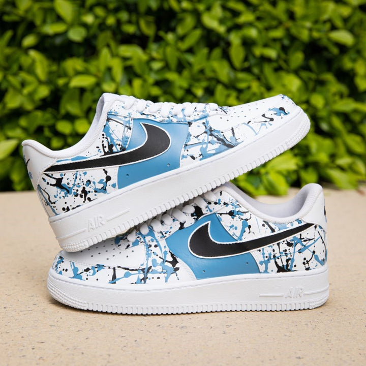 Black Blue Splatter Custom Air Force 1