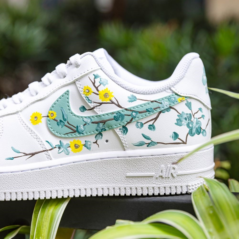Yellow Green Flower Custom Air Force 1
