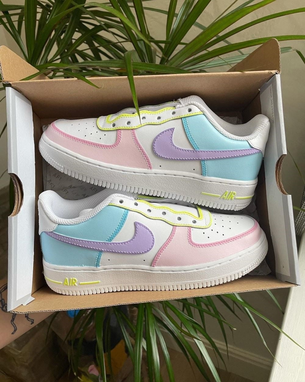 Pink Purple Yellow Custom Air Force 1