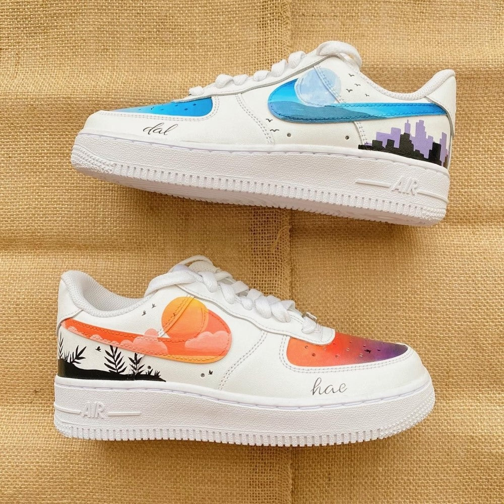 Blue Orange Sunset Custom Air Force 1