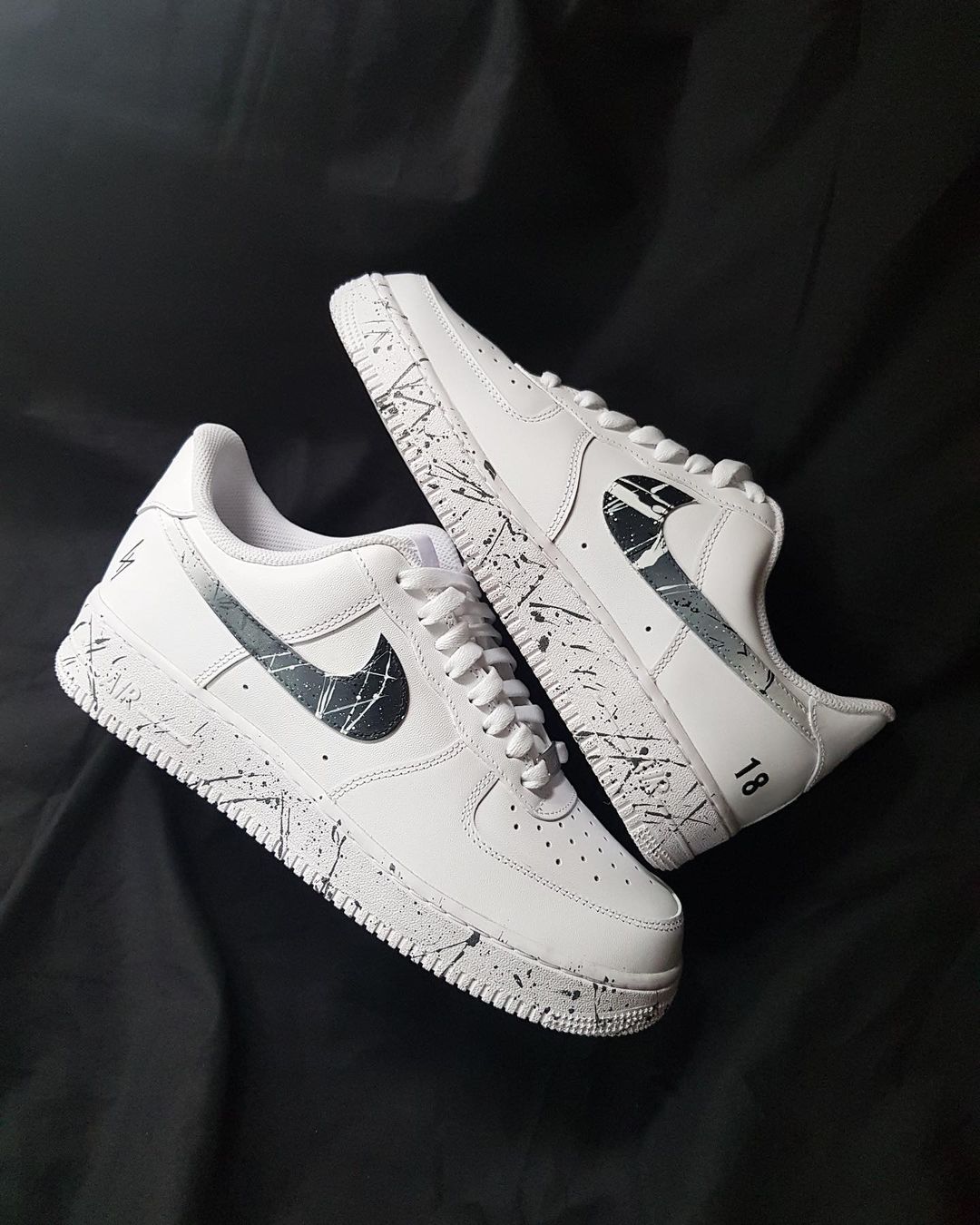 White Black Gradient Custom Air Force 1