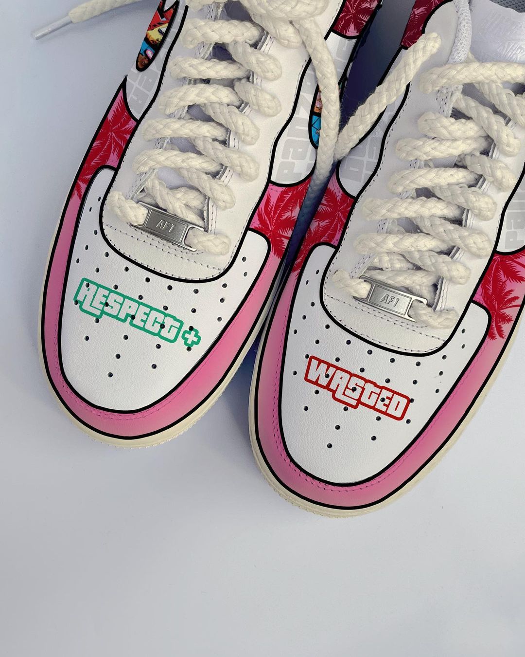Coconut tree Pink White  Custom Air Force 1