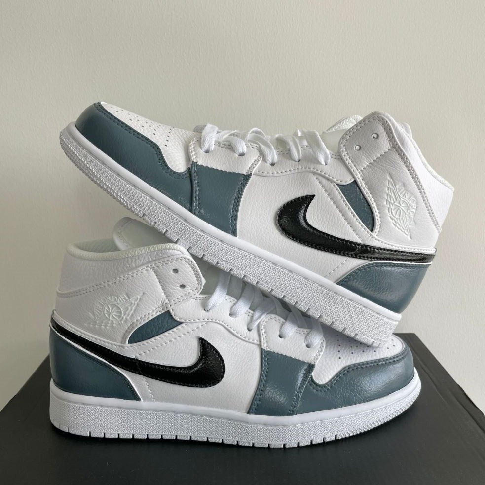 Grey Black Smooth Custom Air Jordan 1