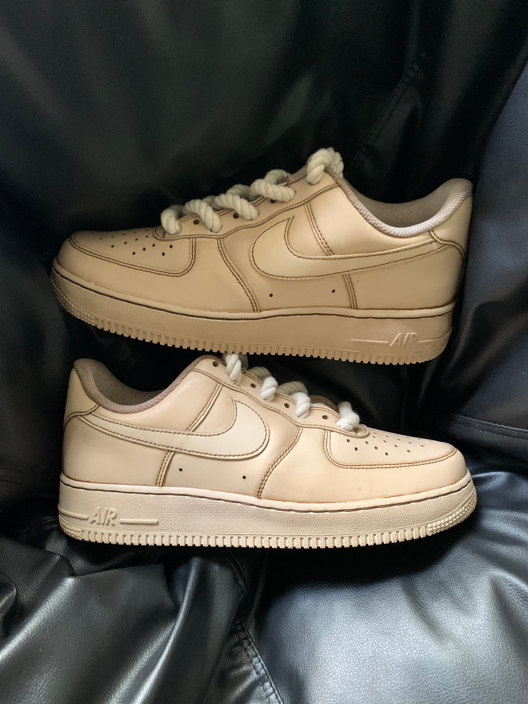 Custom Air Force 1 Coffee Dipped With Rope Laces