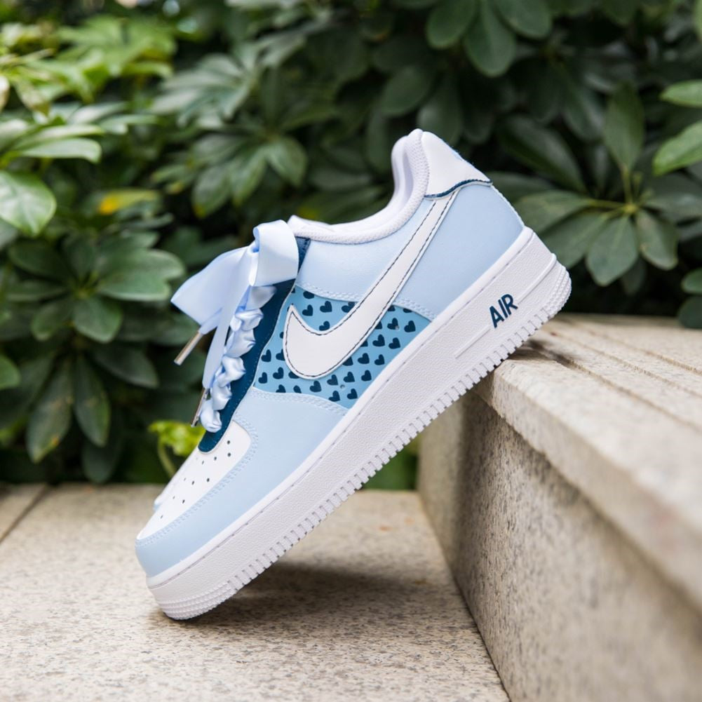 Blue Hearts Custom Air Force 1