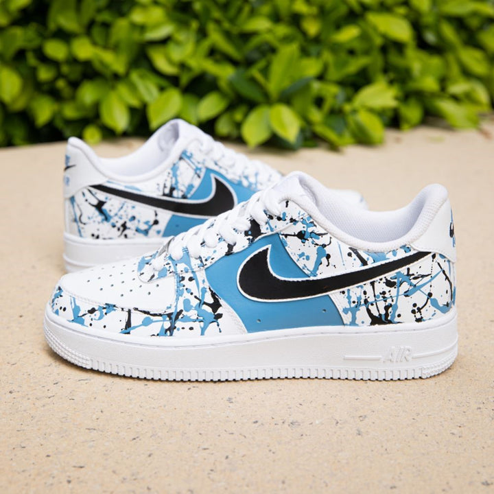 Black Blue Splatter Custom Air Force 1