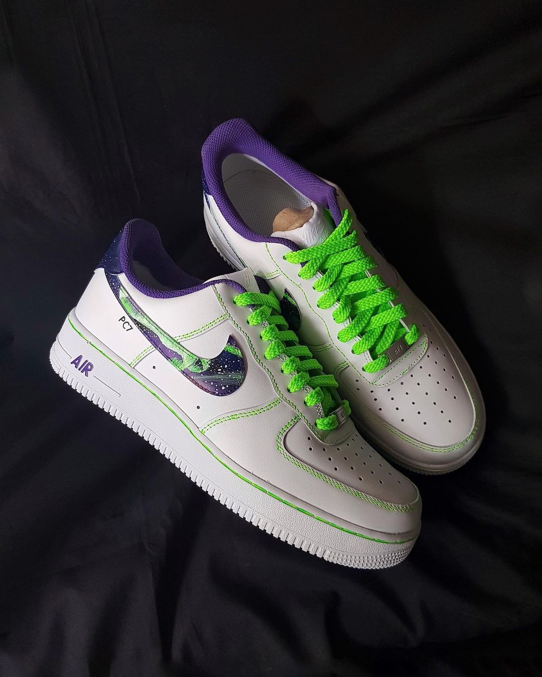 Purple Green White Custom Air Force 1 XX CUSTOM
