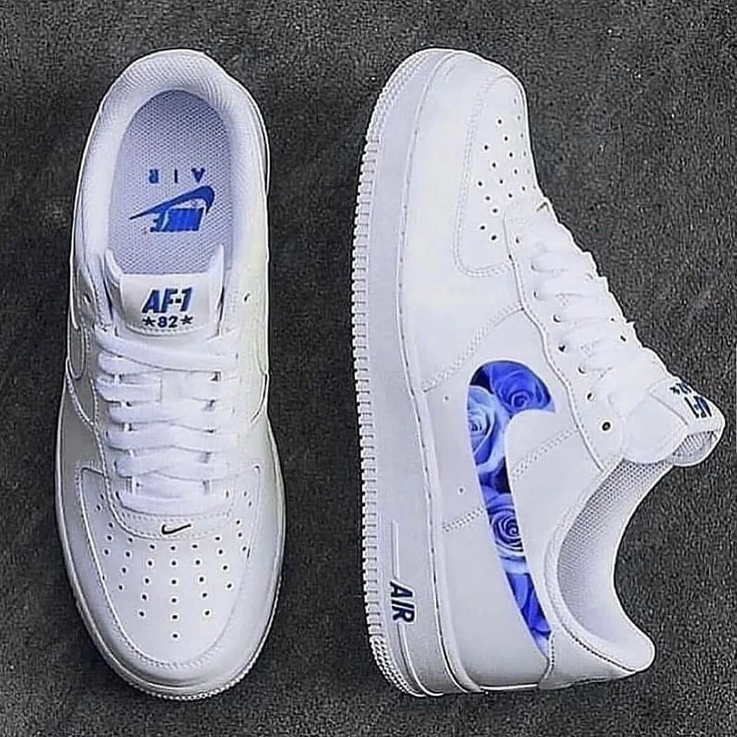 Blue Rose Swoosh Custom Nike Air Force 1