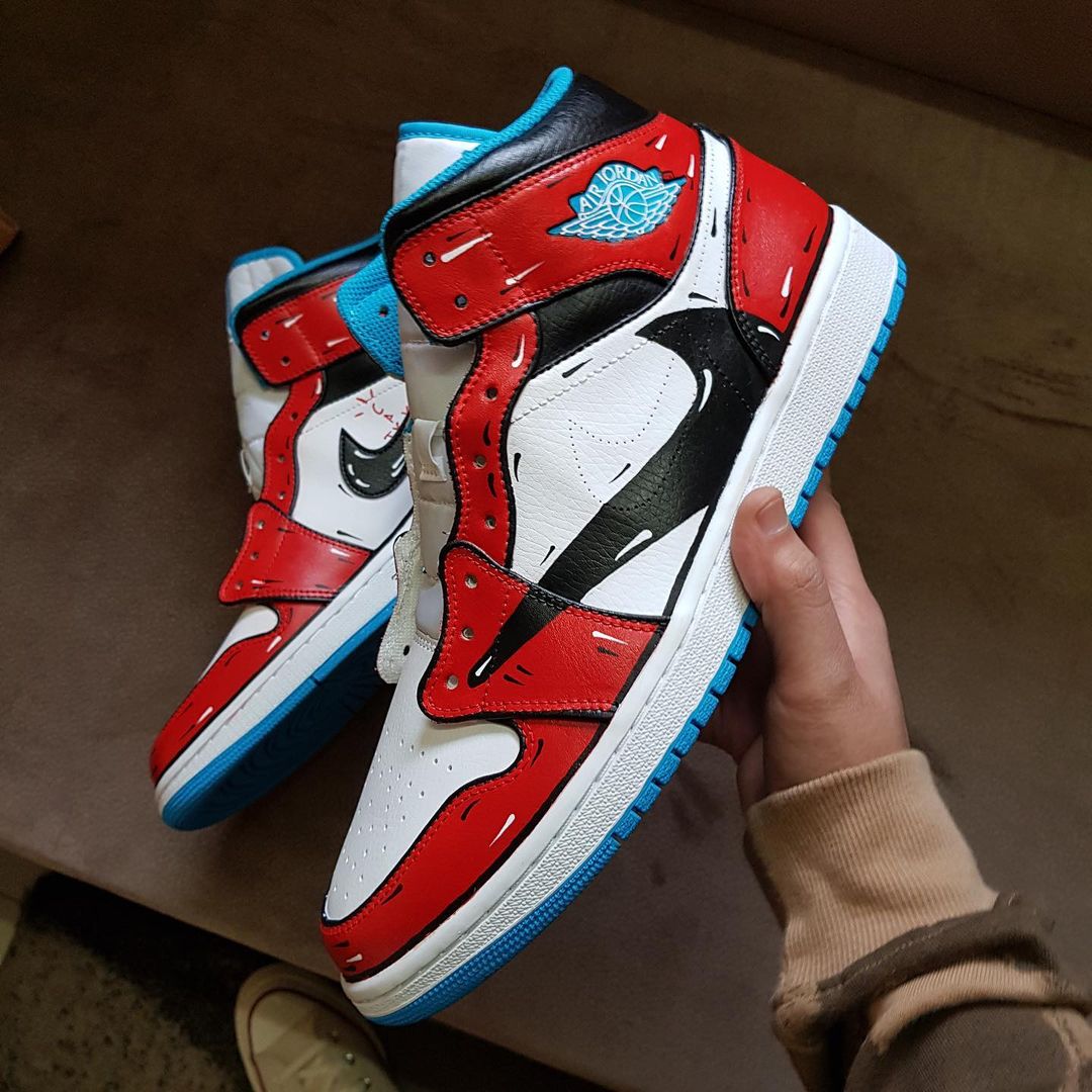 Black Red Blue Custom Air Jordan 1
