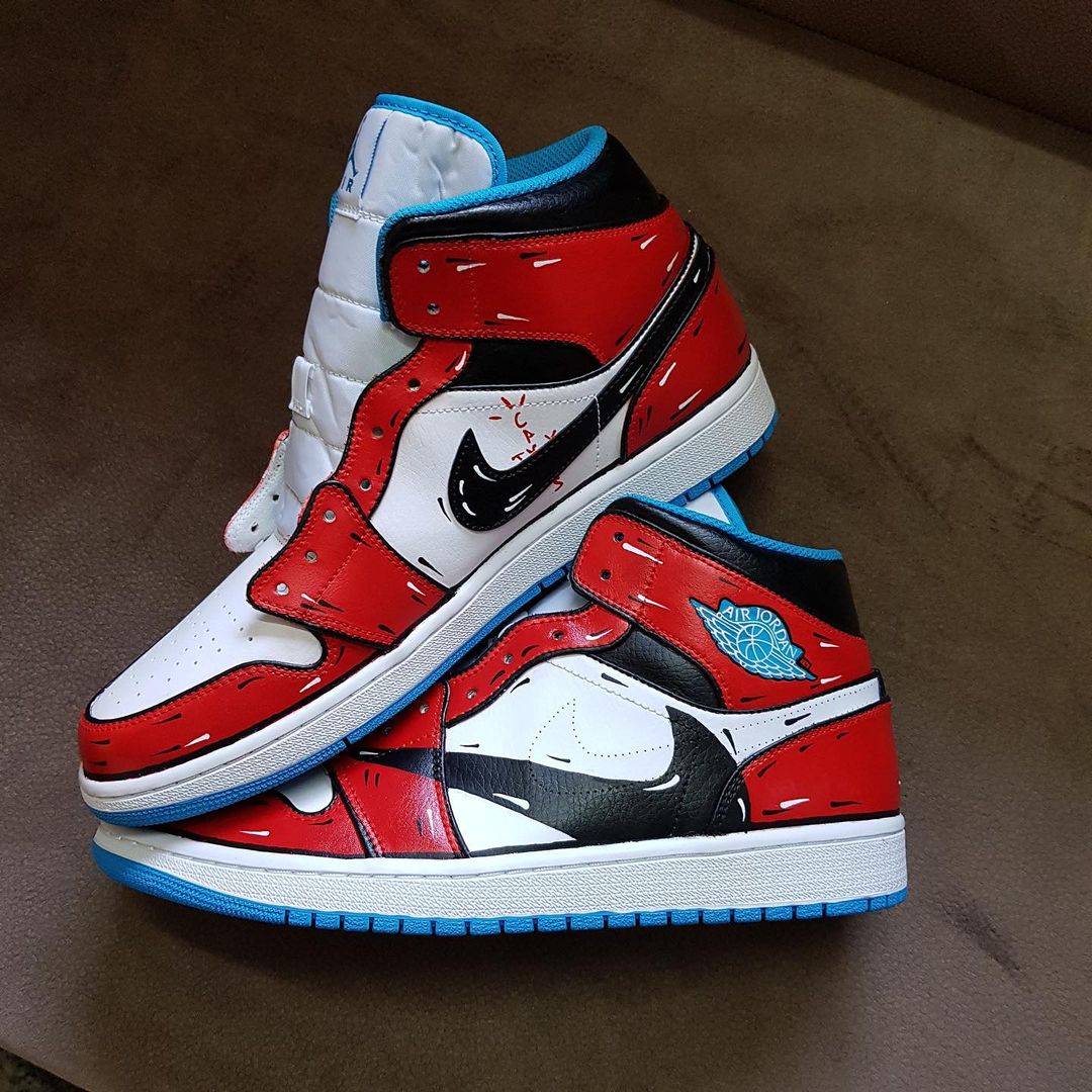 Black Red Blue Custom Air Jordan 1
