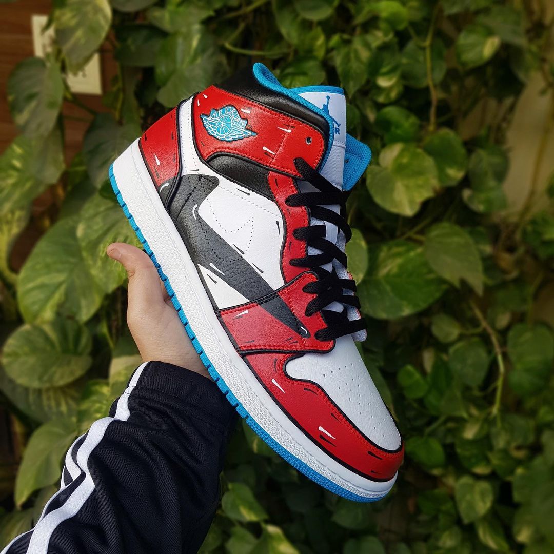 Black Red Blue Custom Air Jordan 1