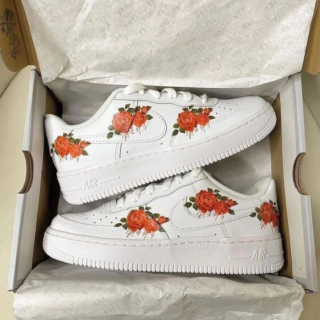 Red Rose Custom Nike Air Force 1