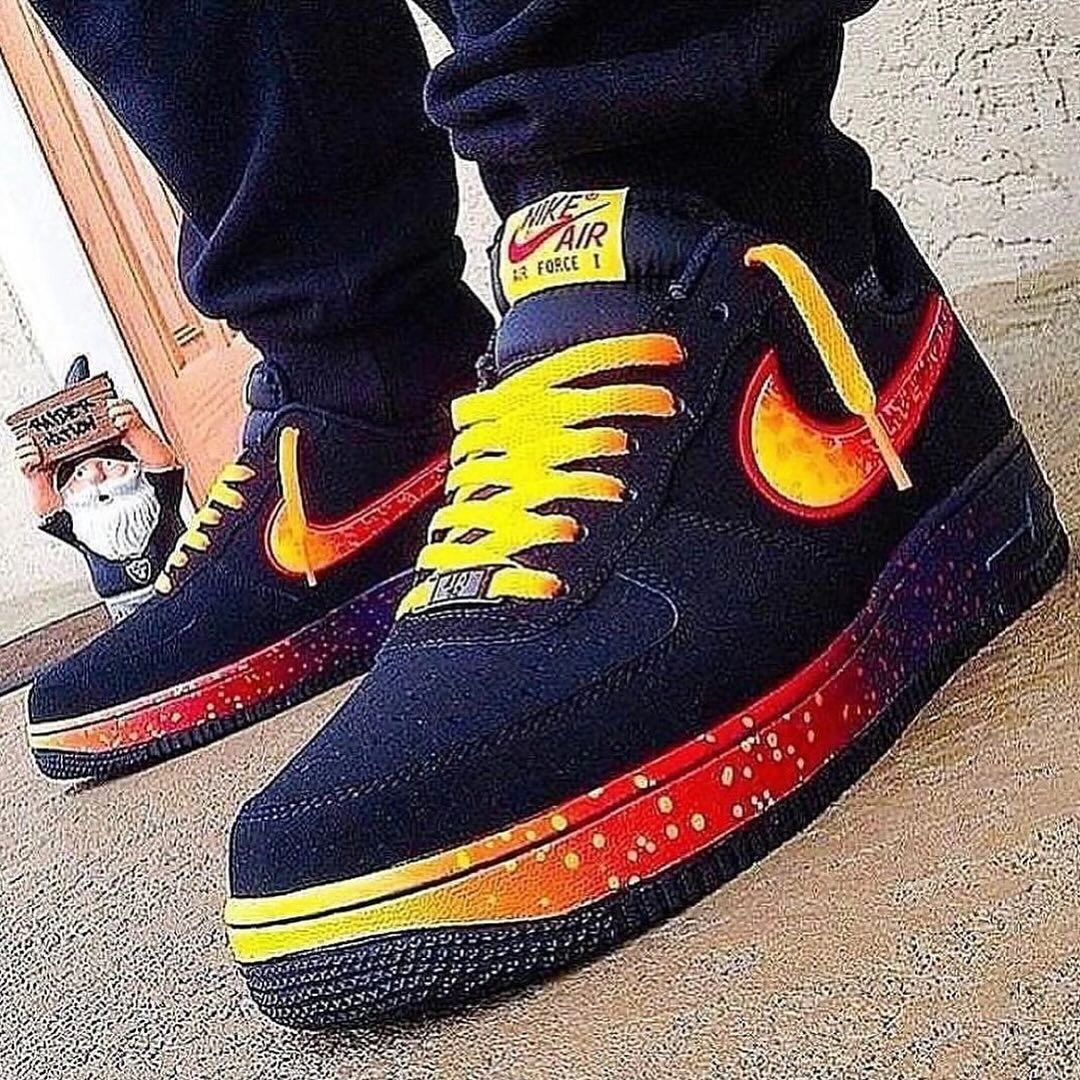 Dark Blue Yellow Custom  Air Force 1