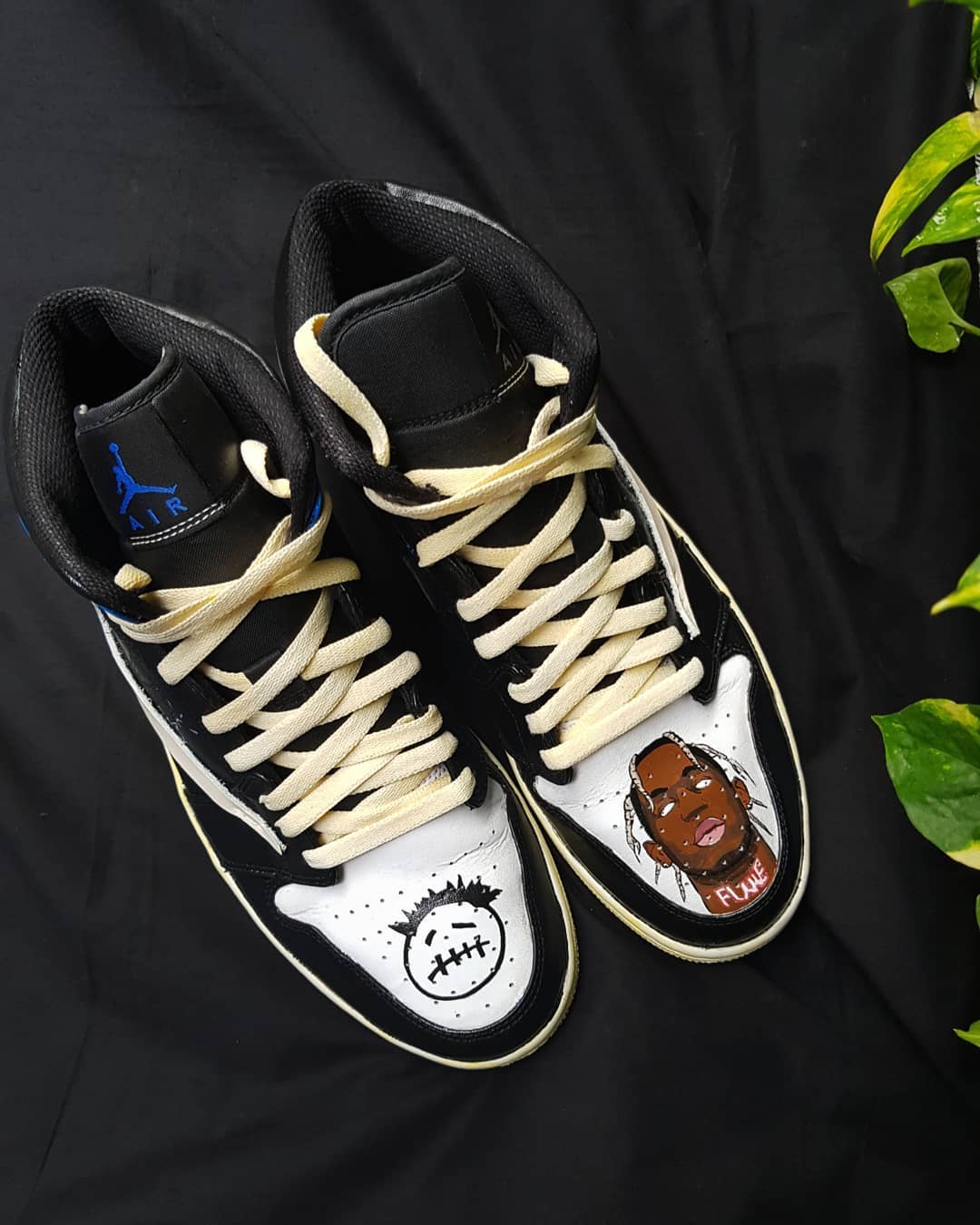 Cartoon Role Black Dark Brown Custom Air Jordan 1