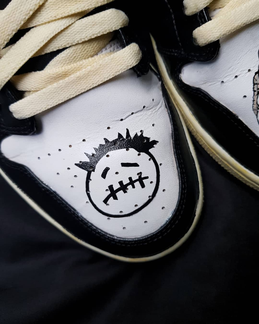 Cartoon Role Black Dark Brown Custom Air Jordan 1